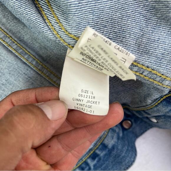 Tommy Jeans Jacket Large Ginny trucker Long Sleeve Full Button Up Vintage 90s - Picture 9 of 15